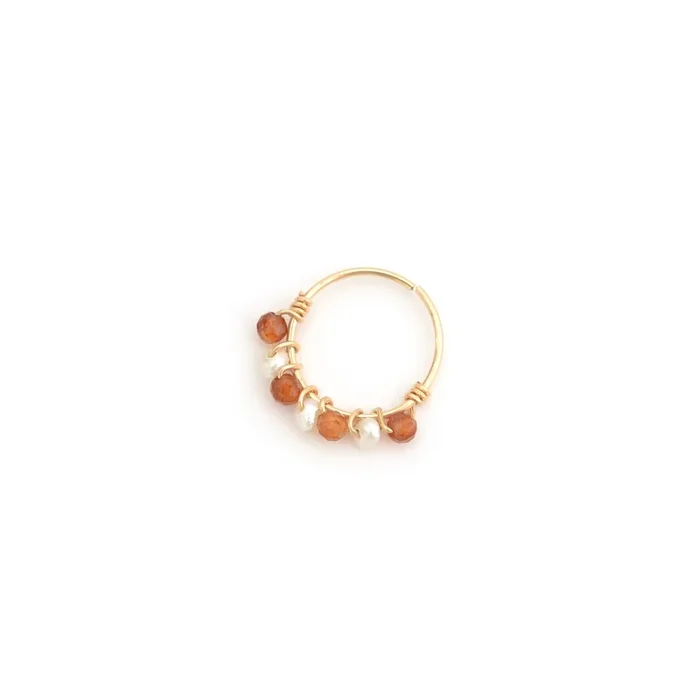 Boucles d’oreille créoles Prisme perle (or laminé 585/1000) – Eternelle