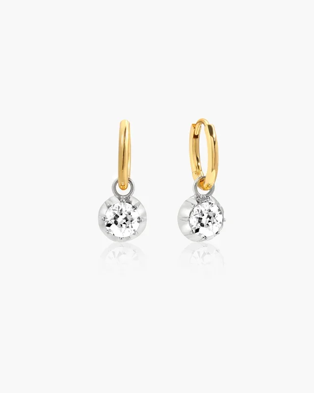 Boucles d’oreilles créoles bicolores détachables géorgiennes