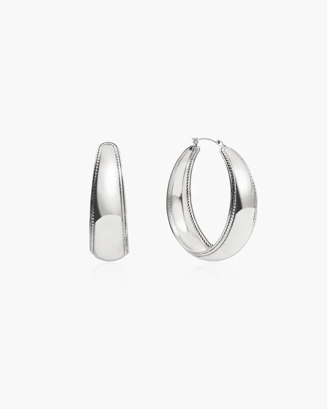 Boucles d’oreilles grandes créoles Orin en argent