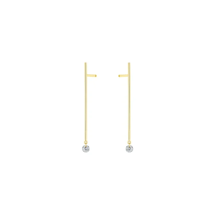 Boucles d’oreilles Majorette or jaune 2 diamants brillant 0.20 carat