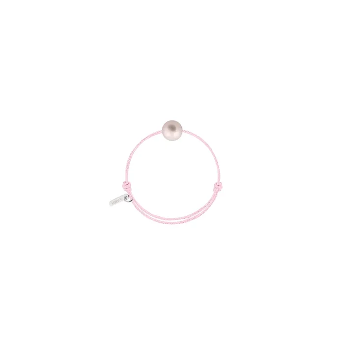 Bracelet Claverin Baby Pearly cordon rose et perle blanche