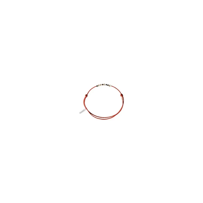 Bracelet Claverin cordon rouge corail Mini 8 little treasures perles blanches et or blanc BRC8P001ROUC – Lepage