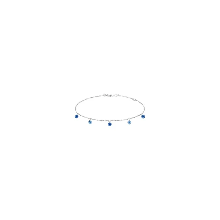 Bracelet La Brune et La Blonde Confetti Bleu en or blanc et 5 saphirs bleus 0,65 carat
