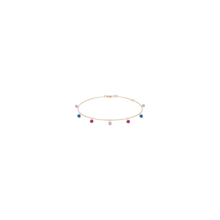 Bracelet La Brune et La Blonde Confetti Venise en or rose et 7 pierres précieuses 0,90 carat