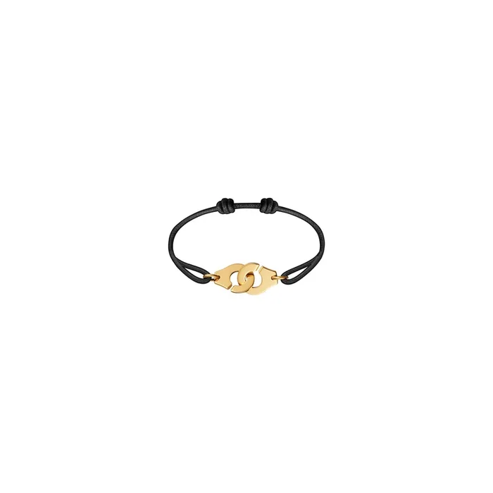 Bracelet Menottes dinh van R15 in yellow gold on cord 341107 – Lepage