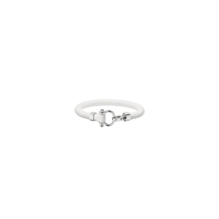 Bracelet Omega Sailing en acier inoxydable et caoutchouc blanc