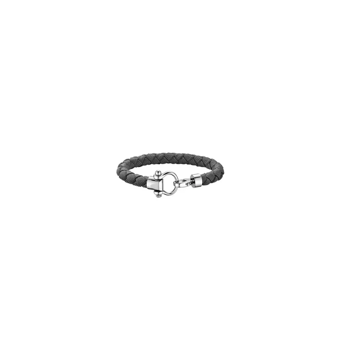 Bracelet Omega Sailing en acier inoxydable et nylon tressé gris