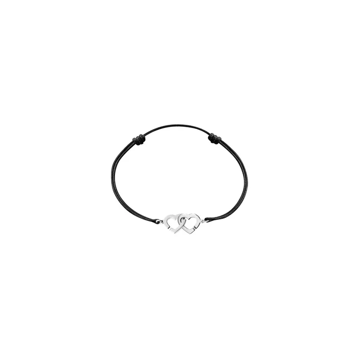 Bracelet sur cordon dinh van Double Coeurs R9 en or blanc – Lepage