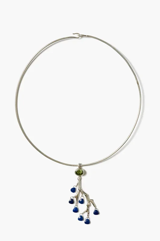 Branch Collar Necklace Peridot Mix
