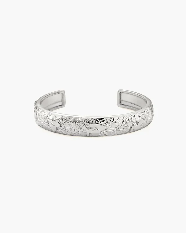 Brazalete de serenata de orquídea en plata