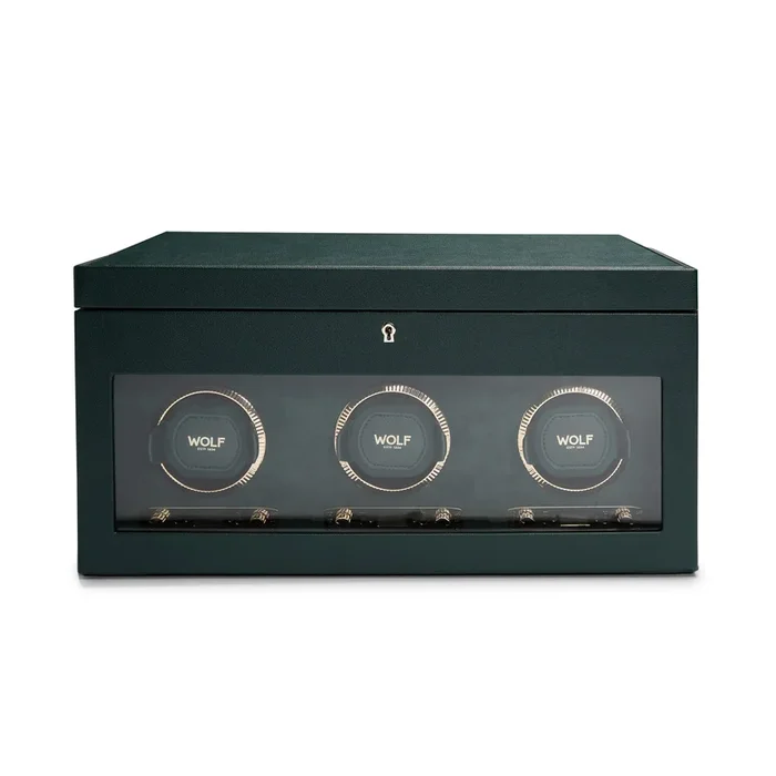 British Racing Green Triple Watches Winder with storage | Wolf 1834 – Lepage