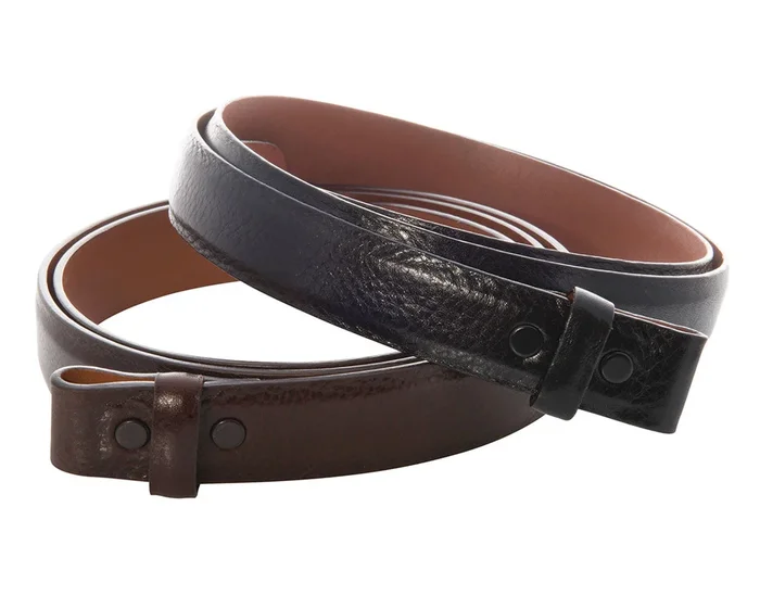 Brown Pebbled Calf Belt Strap 1-1/8″