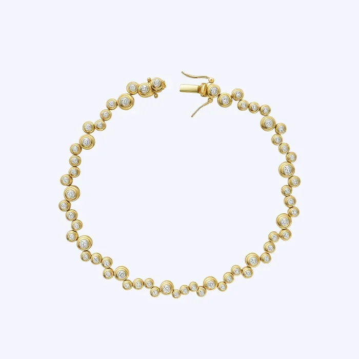 Bubble Bezel Diamond Tennis Bracelet