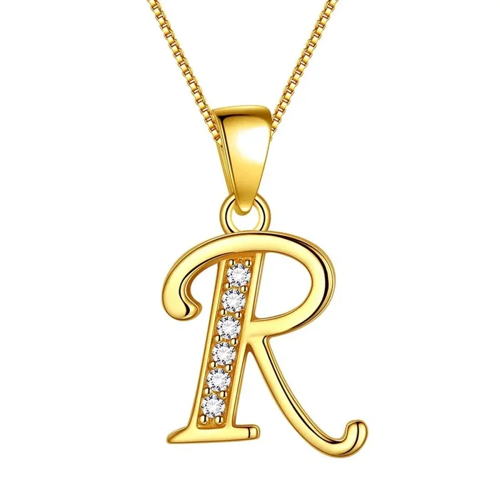 Buchstabe R Initiale Halsketten Anhänger Damen Herren Namensschmuck Geschenk 925 Silber