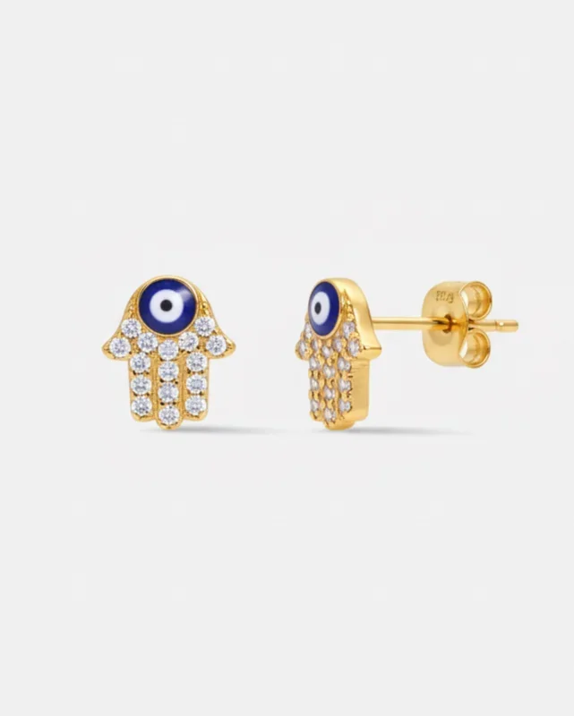 Budha Hand Evil Eye Stud – Minimal Earrings