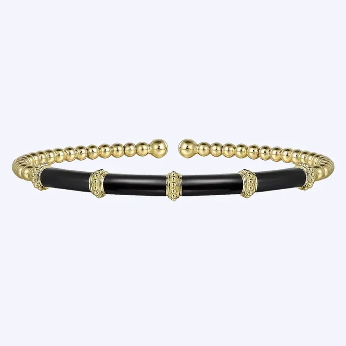 Bujukan Beads Split Bangle with Enamel