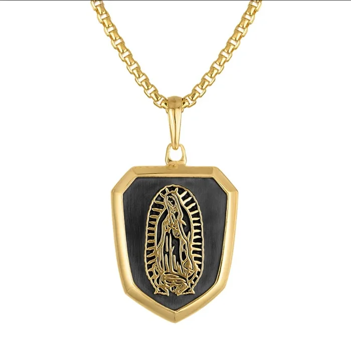 Bulova Gold Plated Sterling Silver 26-inch Lady of Guadalupe Pendant