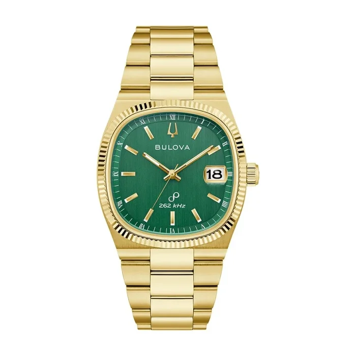 Bulova Green Dial Stainless Steel Bracelet Super Seville. 97B237