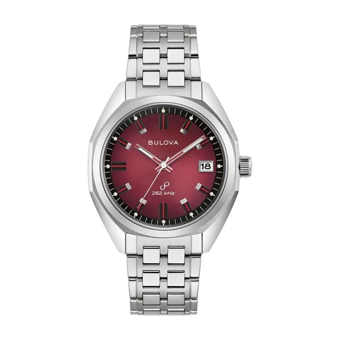 Bulova Red Dial Stainless Steel Bracelet Jet Star. 96B401