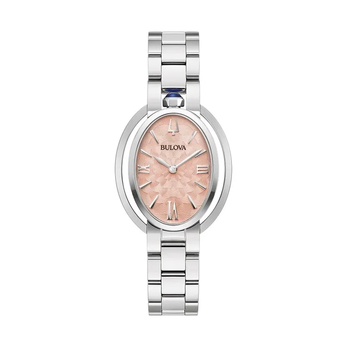 Bulova Rubaiyat with 28MM Pink Dial and Stainless Steel Bracelet. 96L331