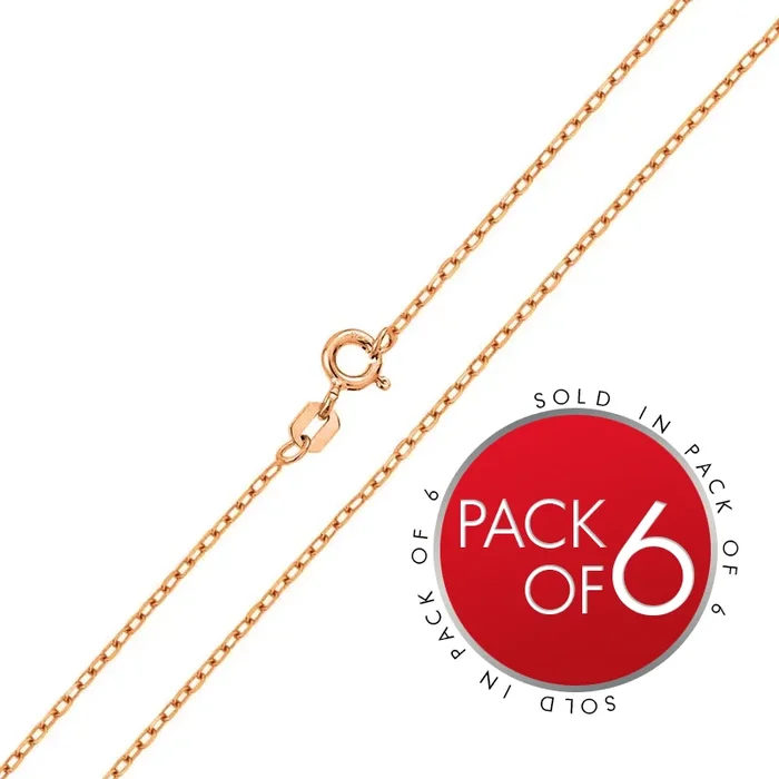 Cable 025 chapado en oro rosa, cadena de 1,3 mm (paquete de 6) – CH171 RGP