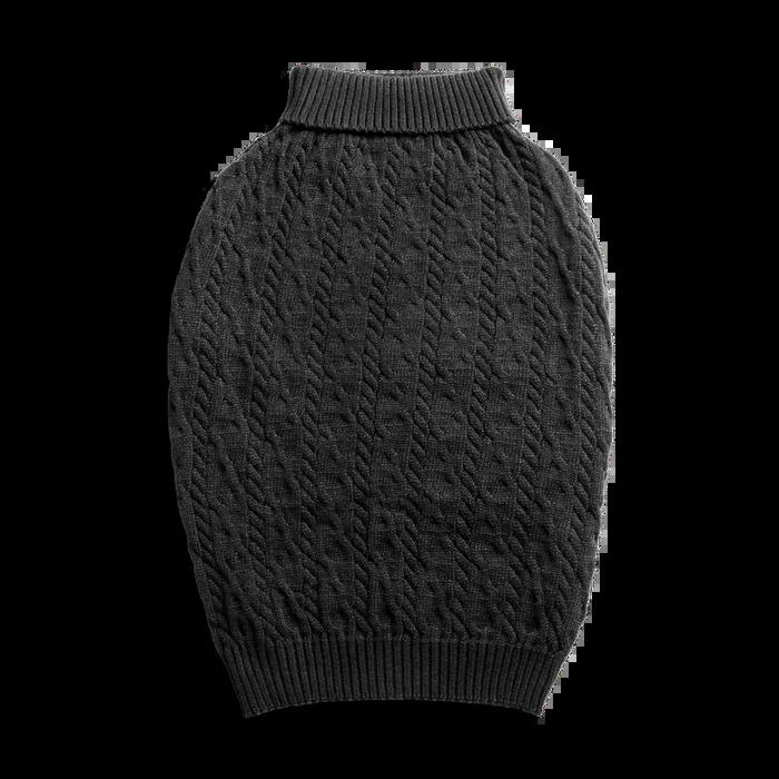 Cable Knit Dog Sweater – Black