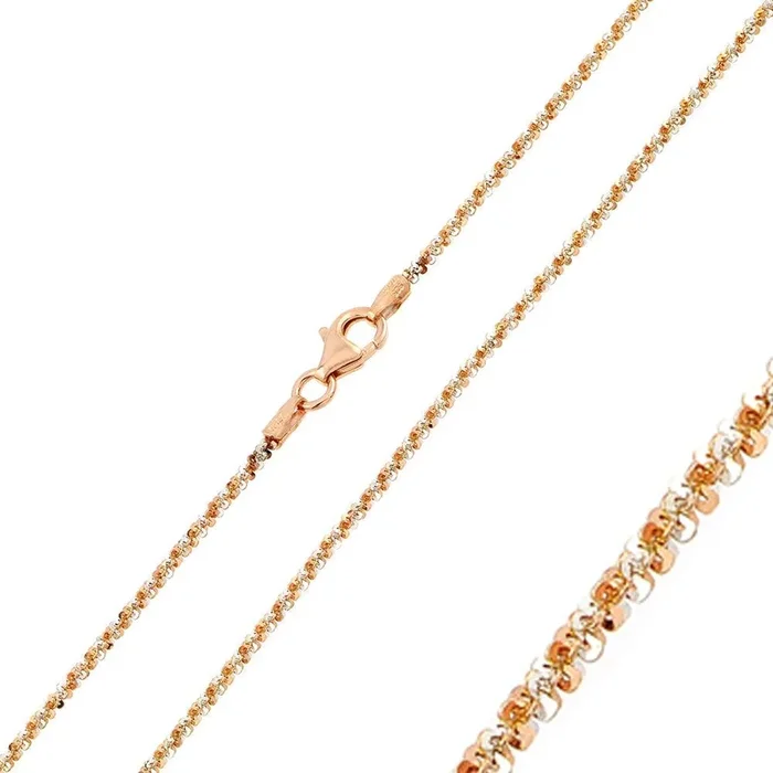 Cadena Roc 030 de 2 Tonos Plata 925 Bañada en Oro Rosa 1mm – CH165 RGP