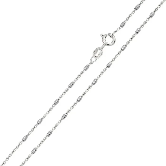 Cadenas de tubo con corte de diamante chapadas en rodio de 1,2 mm – CH309A RH