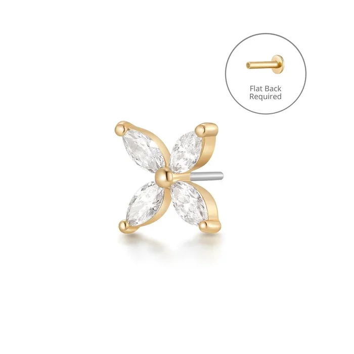 CALLISTA | Marquise Pointed Star Threadless Flatback Earring