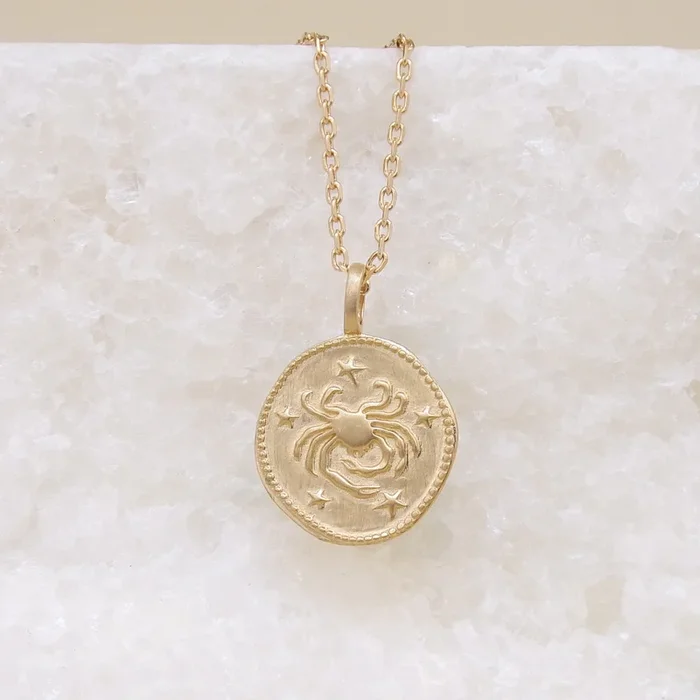 Cancer astro medal pendant to engrave gold-plated