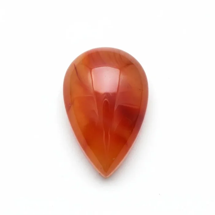 Carnelian 1PC Small 7×9 MM Pear Cabochon Red Shine semi Precious Precious Gemstone