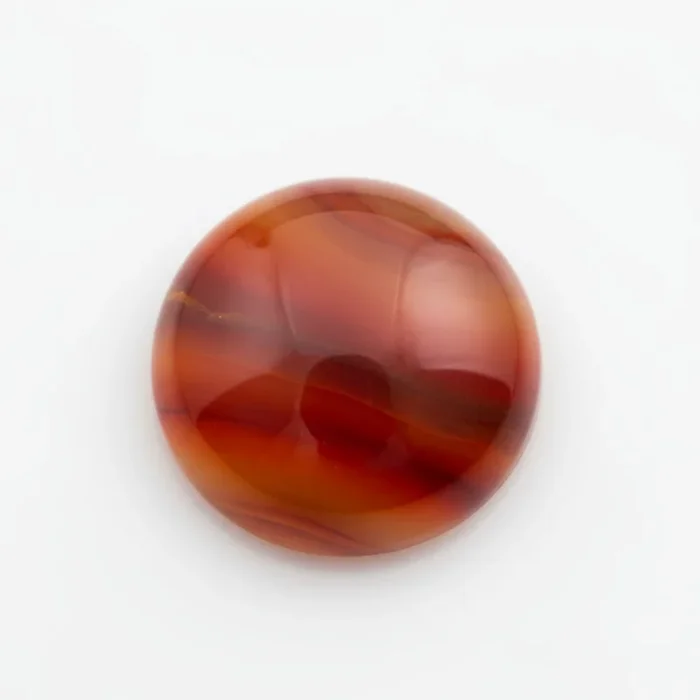 Carnelian 1PC Small 8×8 MM Round Cabochon Red Polished semi Precious Loose Gemstones