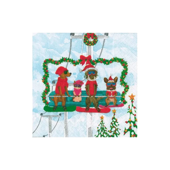 Caspari Alpine Pets Cocktail Napkins – Set of 20