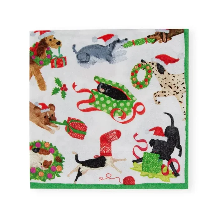Caspari Christmas Mischief Cocktail Napkins – Set of 20
