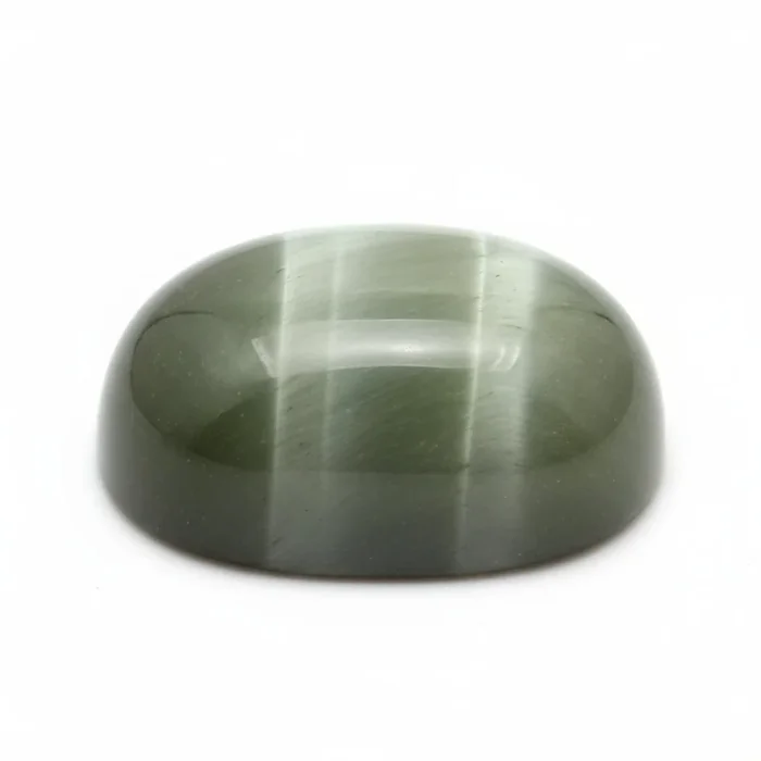 Cats Eye 1PC Large 10×12 MM Oval Cabochon Gray Fine Precious Semi Precious Gemstone