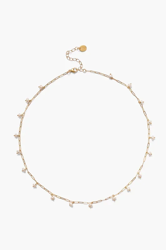 Cayman Necklace White Pearl