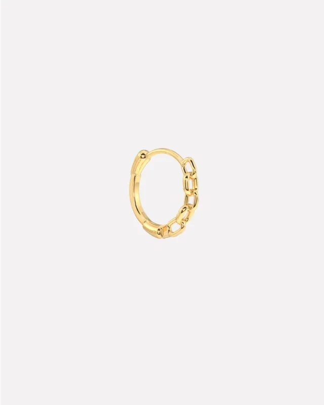 Chain Link Hoop Earring For Men ( 11MM )