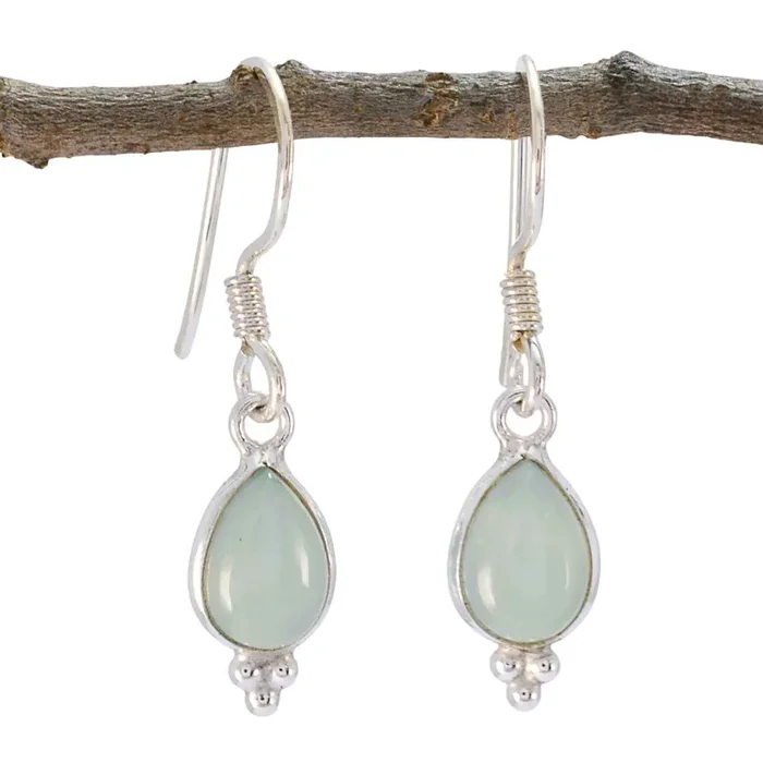 Chalcedony Korean Ivana multiple Dangle Blue 925 Sterling Silver Earring