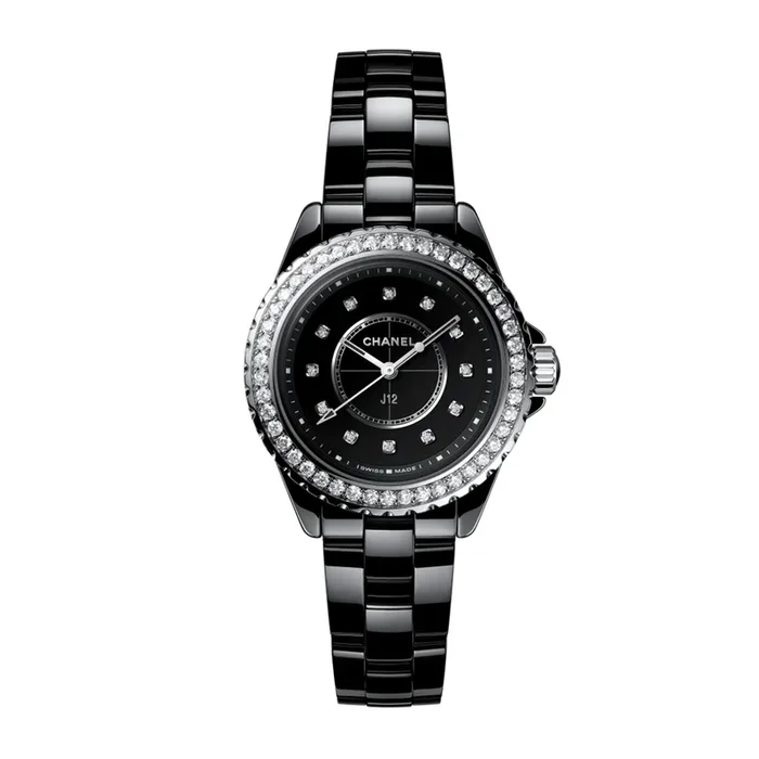 CHANEL J12 watch black dial bezel and hour markers set black high resistance ceramic bracelet 33 mm | Lepage