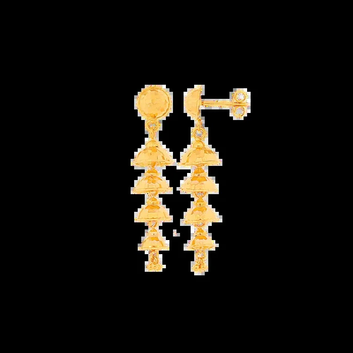 Charming Long Earrings in 22K Gold