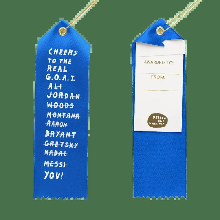 Cheers G.O.A.T. – Award Ribbon Card