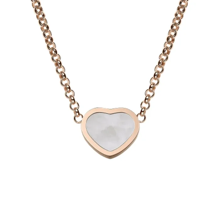 Chopard Happy Hearts necklace in rose gold and mother-of-pearl – Lepage