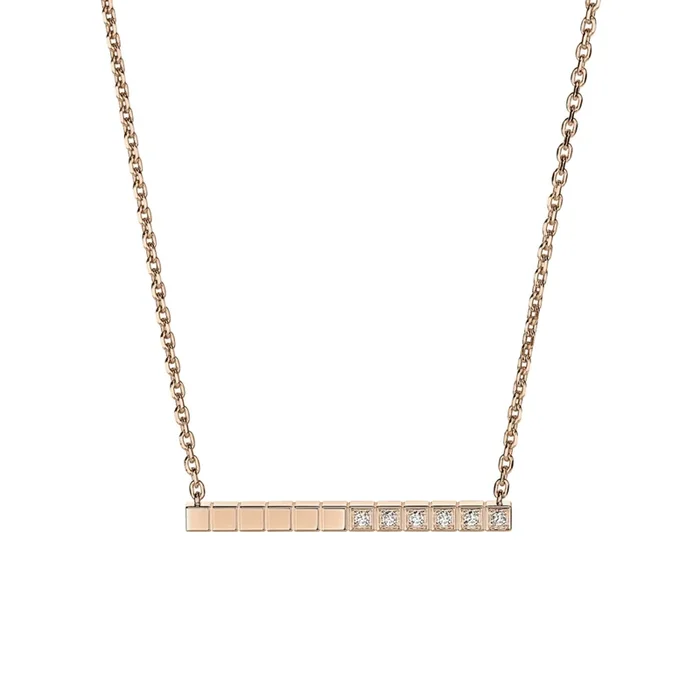 Chopard Ice Cube necklace in rose gold and diamonds – Lepage