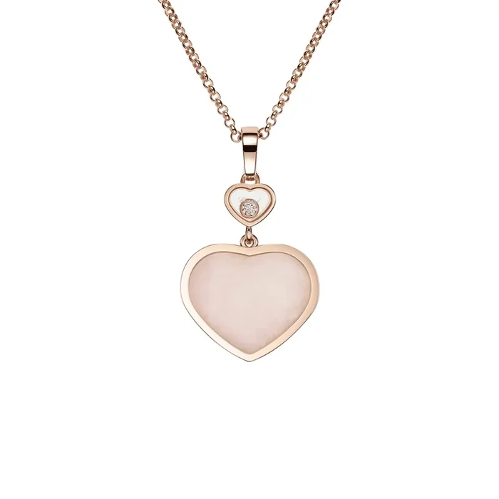 Chopard My Happy Hearts necklace in white gold, opal, and diamonds- Lepage