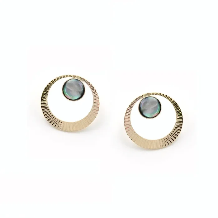 Circle stud earrings – Mermaid