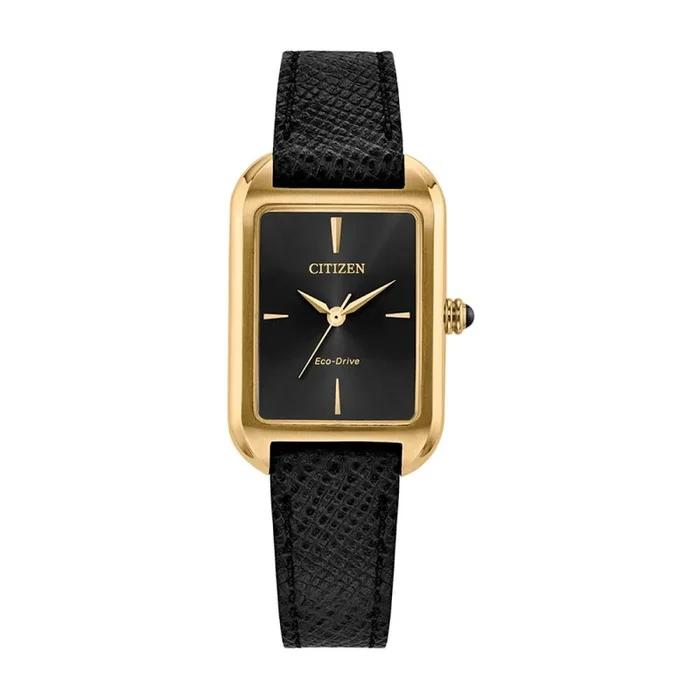 Citizen Dress Classic Black Dial and Leather Strap. EM1192-01E