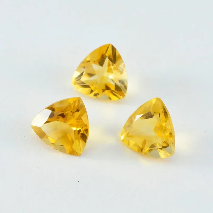 Citrine 10PC Tiny 4×4 MM Triangle Faceted Yellow Brilliant Semi Precious Loose Gemstones