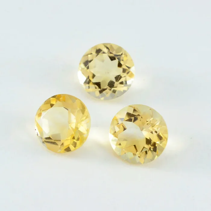 Citrine 1PC Large 12×12 MM Round Faceted Yellow High-Quality Semi Precious Loose Gemstones