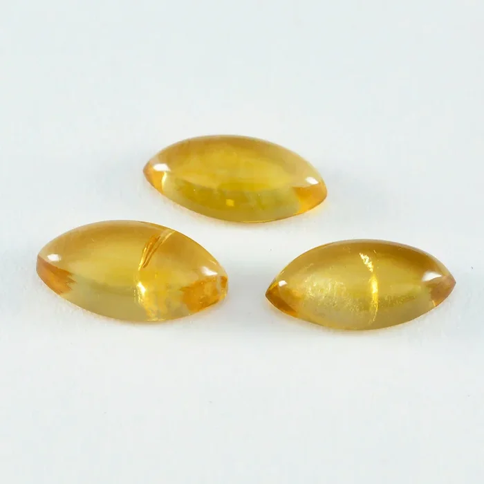 Citrine 1PC Medium 7×14 MM Marquise Cabochon Yellow Polished semi Precious Loose Gems