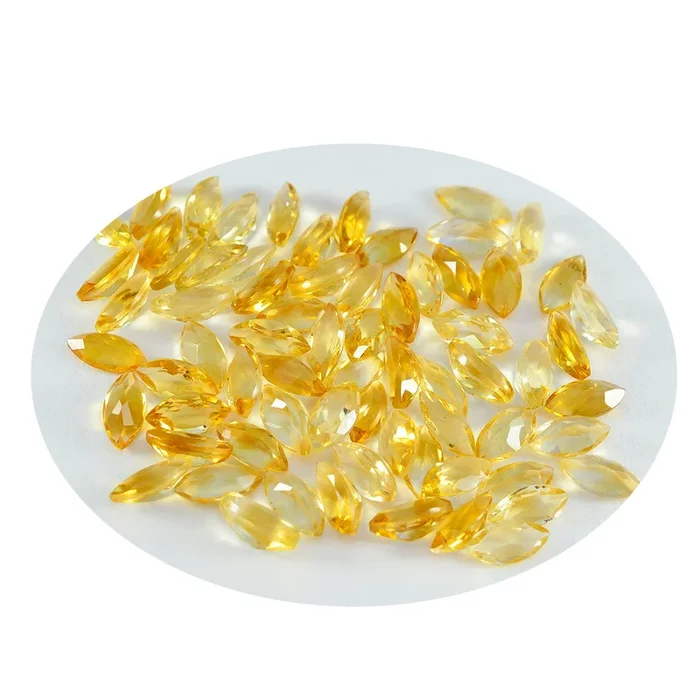 Citrine 1PC Small 6×12 MM Marquise Faceted Yellow Natural Semi Precious Gems
